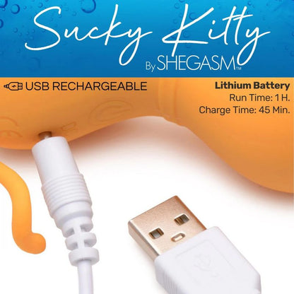 Sucky Kitty 7X Clitoral Stimulator Orange Shegasm