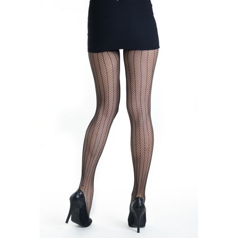 Sensual Arrow Mesh Tights Black Killer Legs