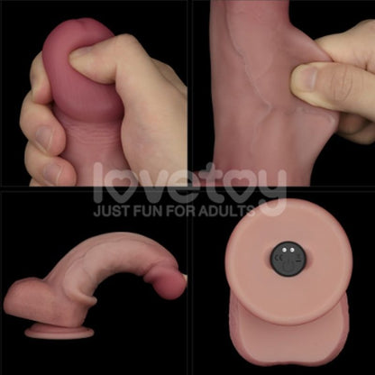 Vibrating Sliding Skin Pro II Silicone Dong 8in Lovetoy