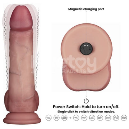 Vibrating Sliding Skin Pro II Silicone Dong 8in Lovetoy
