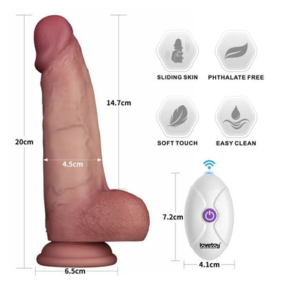 Vibrating Sliding Skin Pro II Silicone Dong 8in Lovetoy