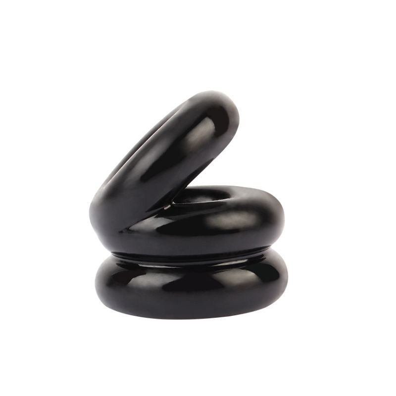 Stacked Dual Pleasure Ring Black GK Power
