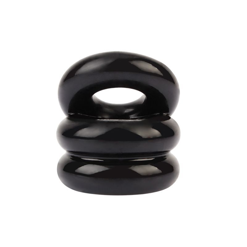 Stacked Dual Pleasure Ring Black GK Power