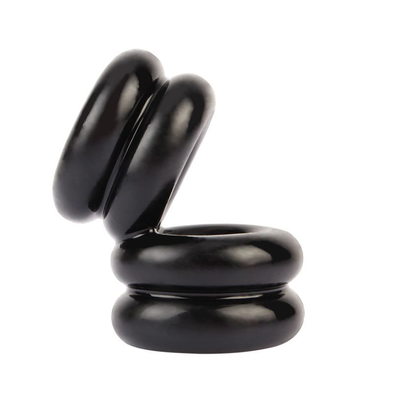 Double Stacked Dual Pleasure Ring Black GK Power