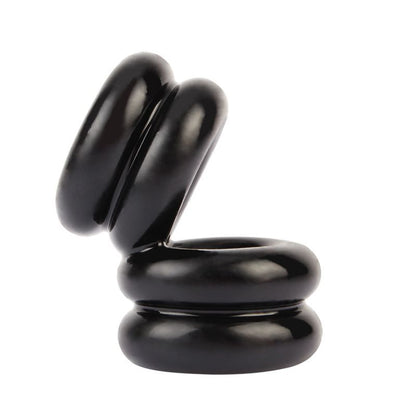 Double Stacked Dual Pleasure Ring Black GK Power