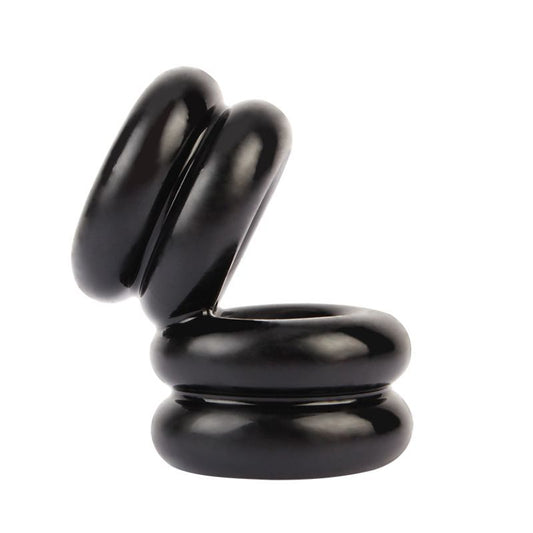 Double Stacked Dual Pleasure Ring Black GK Power