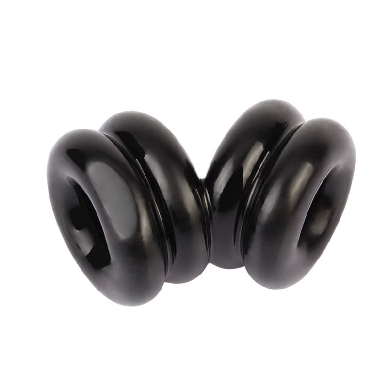 Double Stacked Dual Pleasure Ring Black GK Power