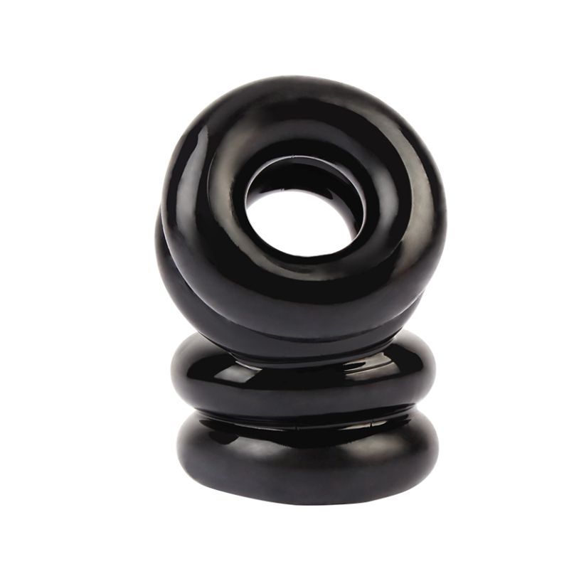 Double Stacked Dual Pleasure Ring Black GK Power