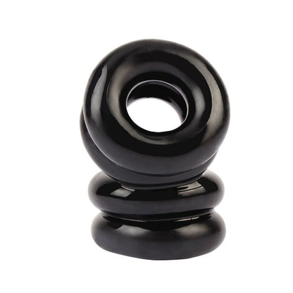Double Stacked Dual Pleasure Ring Black GK Power