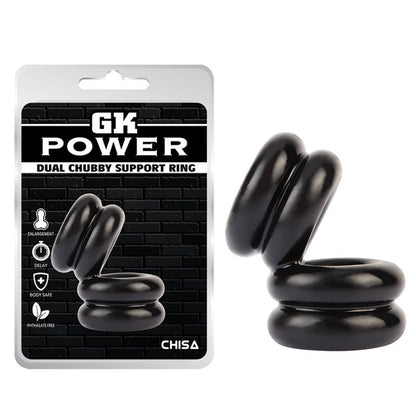 Double Stacked Dual Pleasure Ring Black GK Power