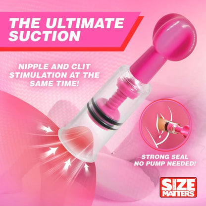 MAXtwist Clit Nipple Sucker Set 3 Pc Pink Size Matters