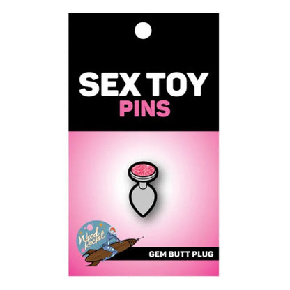Gem Butt Plug Enamel Pin Wood Rocket