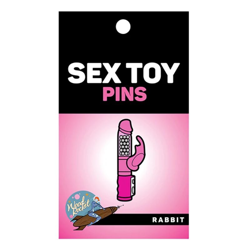Rabbit Enamel Pin Wood Rocket
