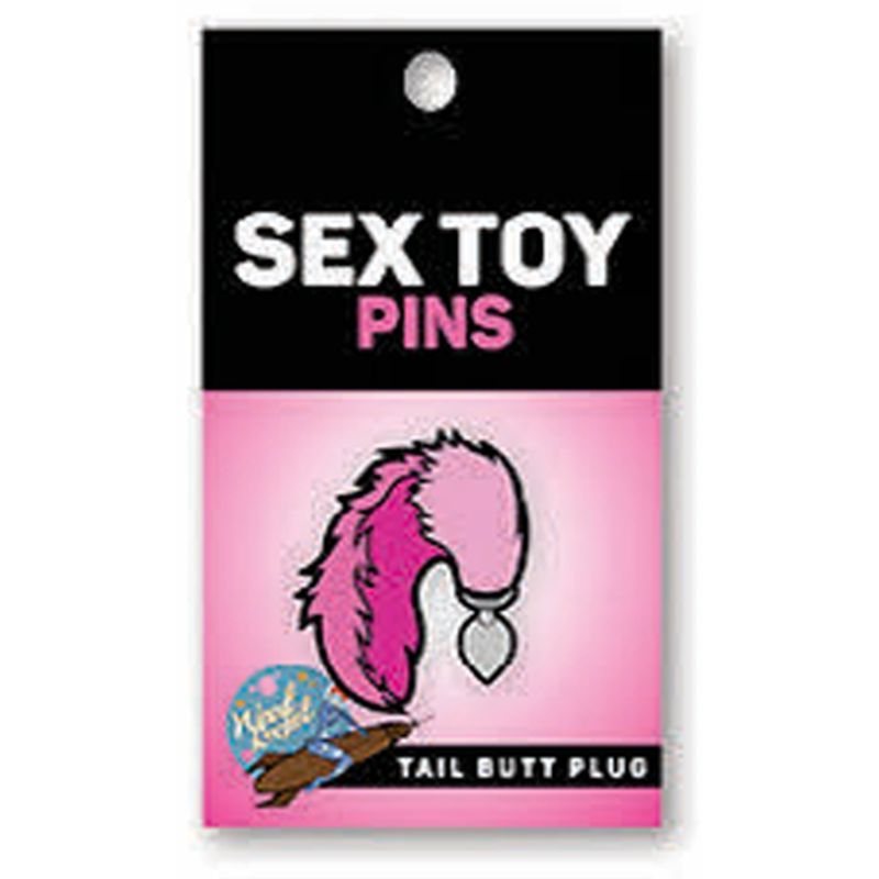 Tail Butt Plug Enamel Pin Wood Rocket