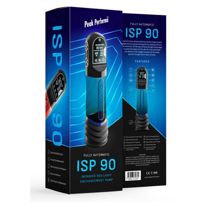 ISP90 Curve Infrared Automatic LCD Penis Pump Blue Peak Performa