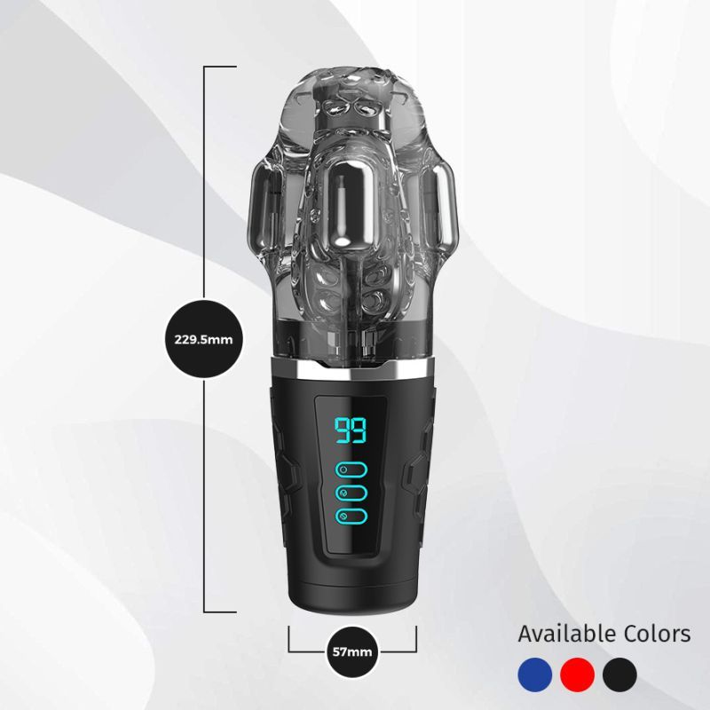 Hypershaker Automatic App Controlled LCD Masturbator Blue Peak Performa