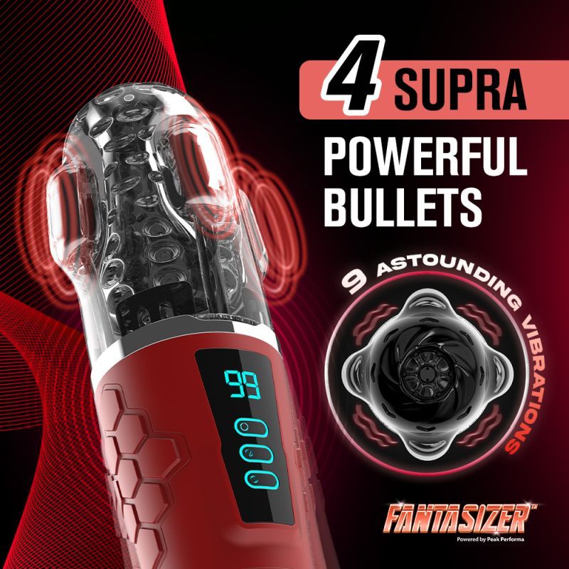 Hypershaker Automatic App Controlled LCD Masturbator Red Peak Performa