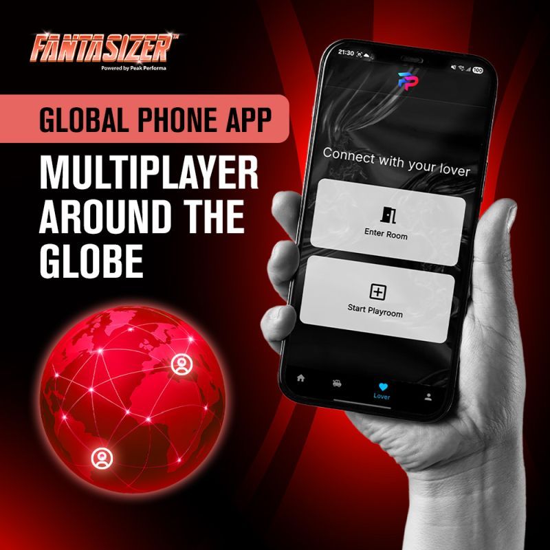 Hypershaker Automatic App Controlled LCD Masturbator Red Peak Performa