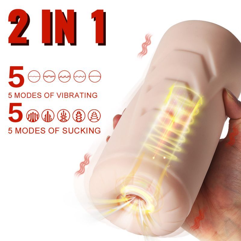Suctroker Dual Density Vibrating Sucking Vaginal Masturbator V1 XISE