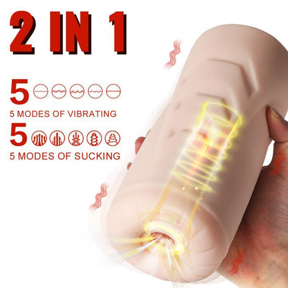 Suctroker Dual Density Vibrating Sucking Vaginal Masturbator V1 XISE