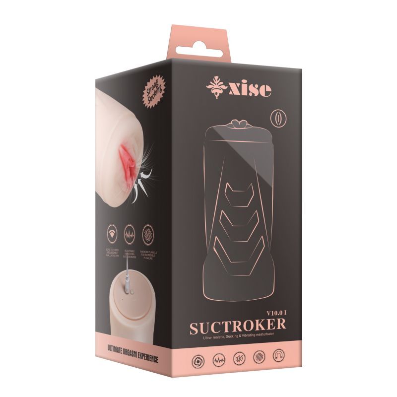Suctroker Dual Density Vibrating Sucking Vaginal Masturbator V1 XISE