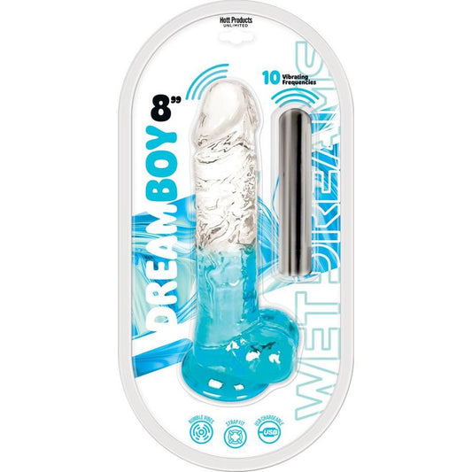 Jelly Vibrator Dream Boy USB 8in Turquoise Hott Products