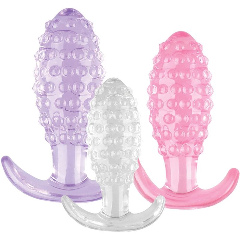 Crystal Ballers 3 Pc Silicone Anal Plug Set Hott Products