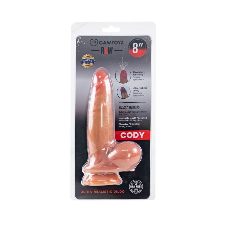 Ultra Realistic 20cm Squirting Dildo Cody RAW