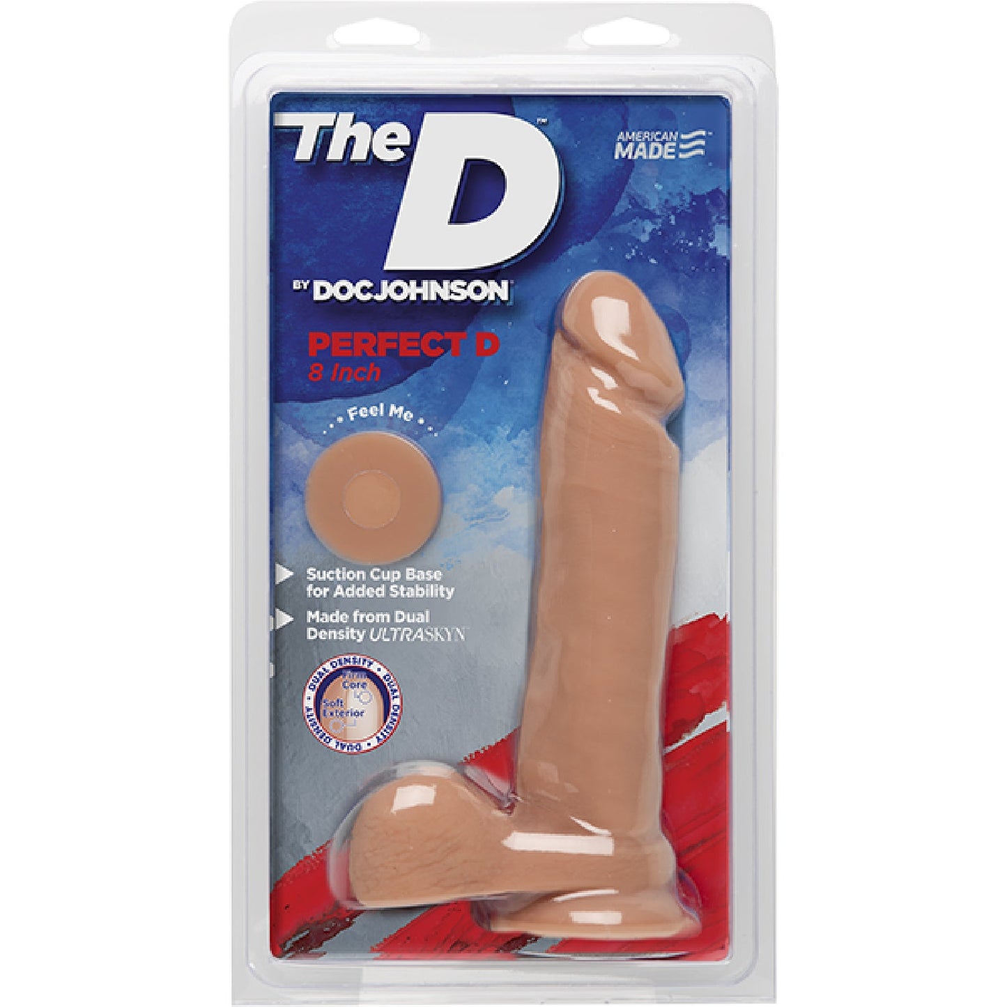 The D Ultraskyn Perfect D 8" Dong with Suction Cup(Vanilla)