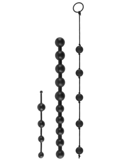 Anal Fantasy Collection Beginner's Bead Kit - Black Anal Beads - Set of 3 Cords Pipedreams