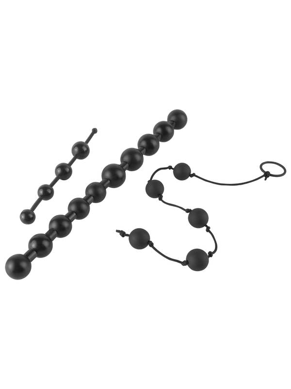 Anal Fantasy Collection Beginner's Bead Kit - Black Anal Beads - Set of 3 Cords Pipedreams