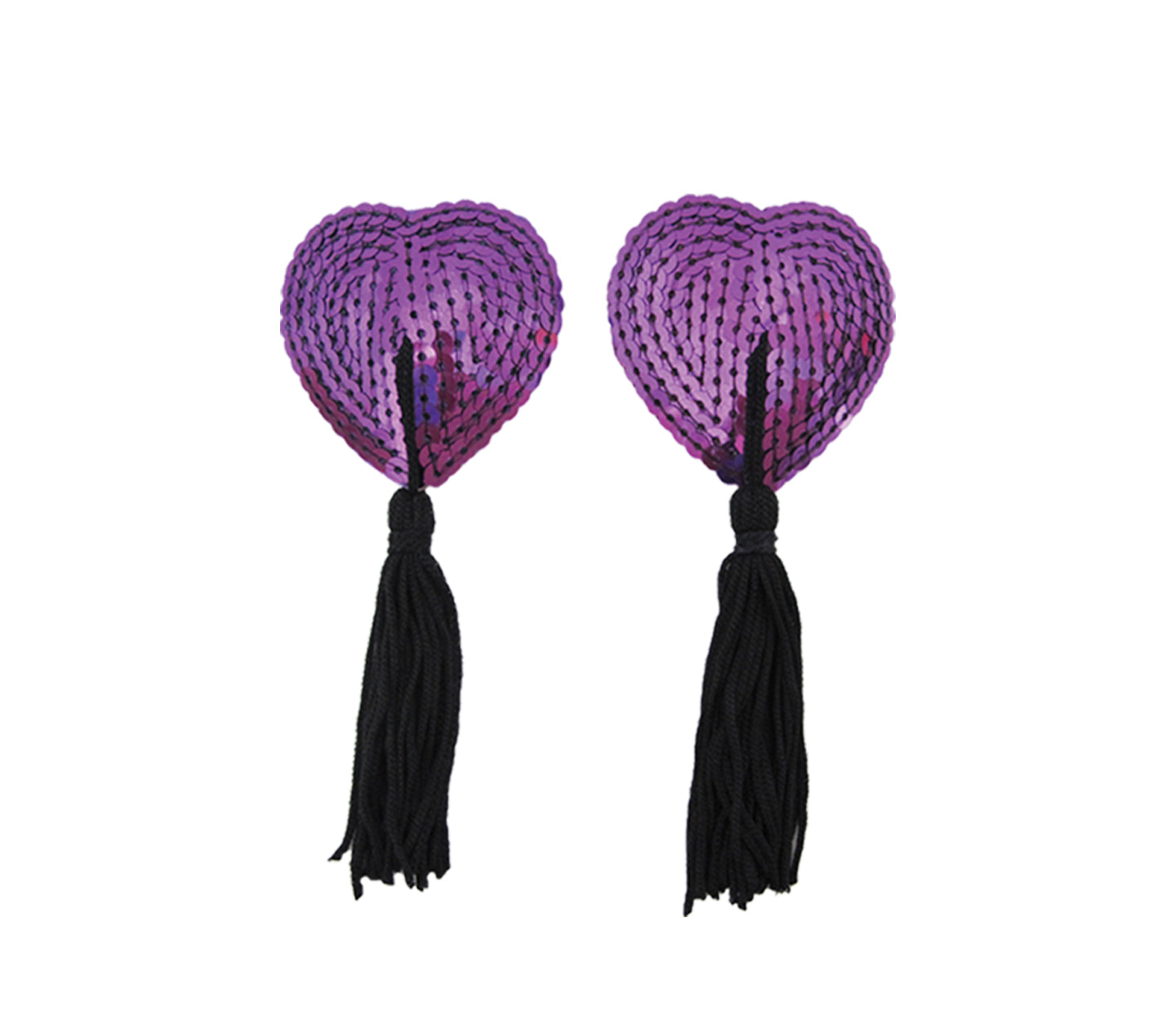 Nip002 Heart Shape Nipple Tassels Purple - Club X