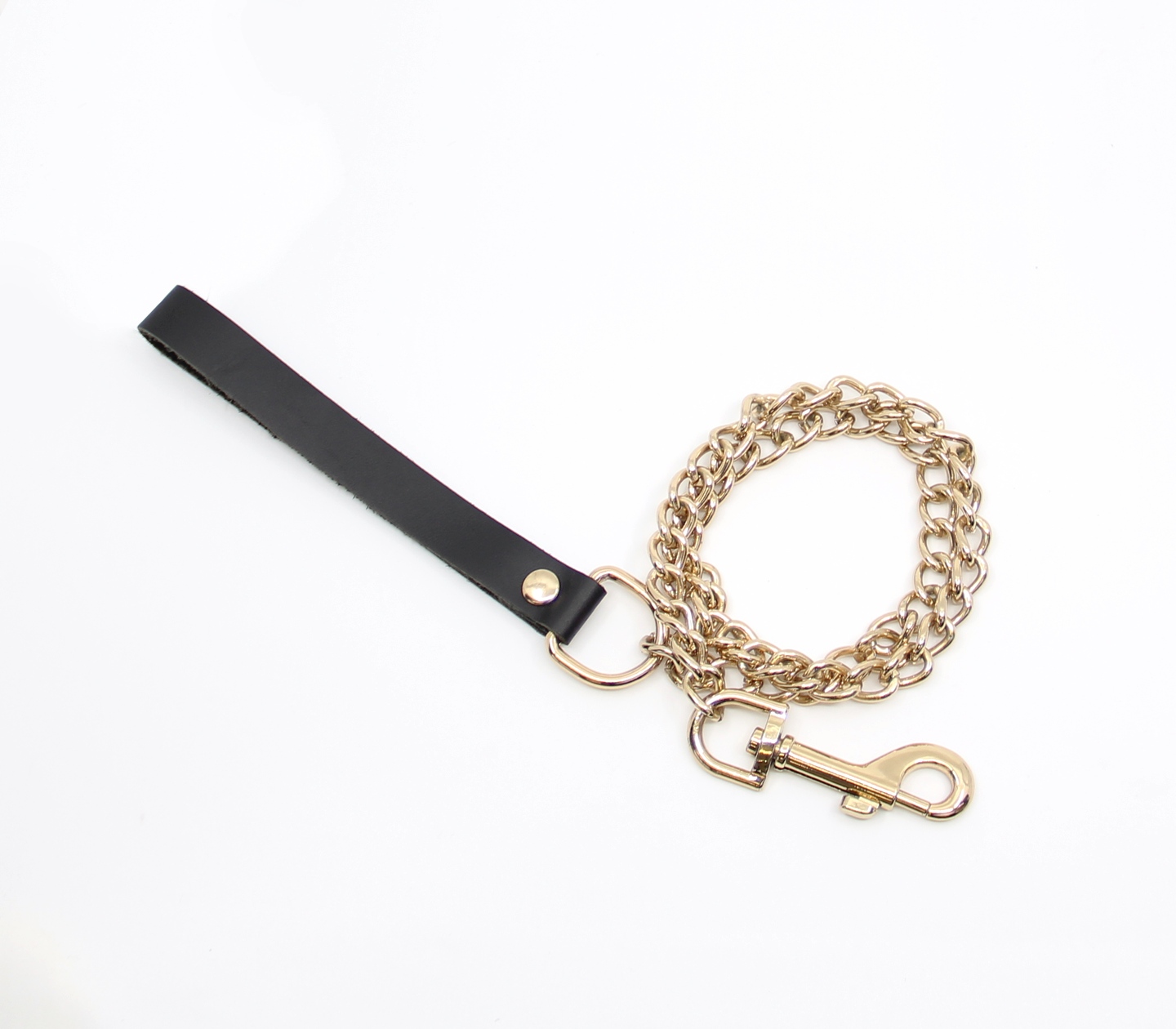 Lea048 Leather & Chain Lead Gold - Club X