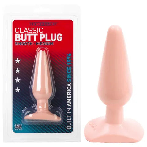Classic Butt Plug Flesh Medium Smooth Butt Plug  - Club X