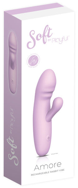Soft By Playful Amore Rechargeable Rabbit Vibrator Purple - Club X