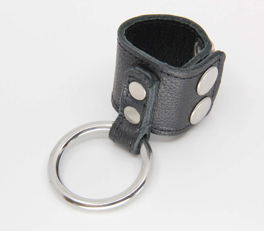 Rin005 Cock Ring W/ Leather Adjustable Quick Release Ball Stretcher  - Club X
