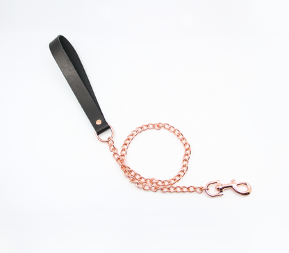 Lea048 Leather & Chain Lead  - Club X