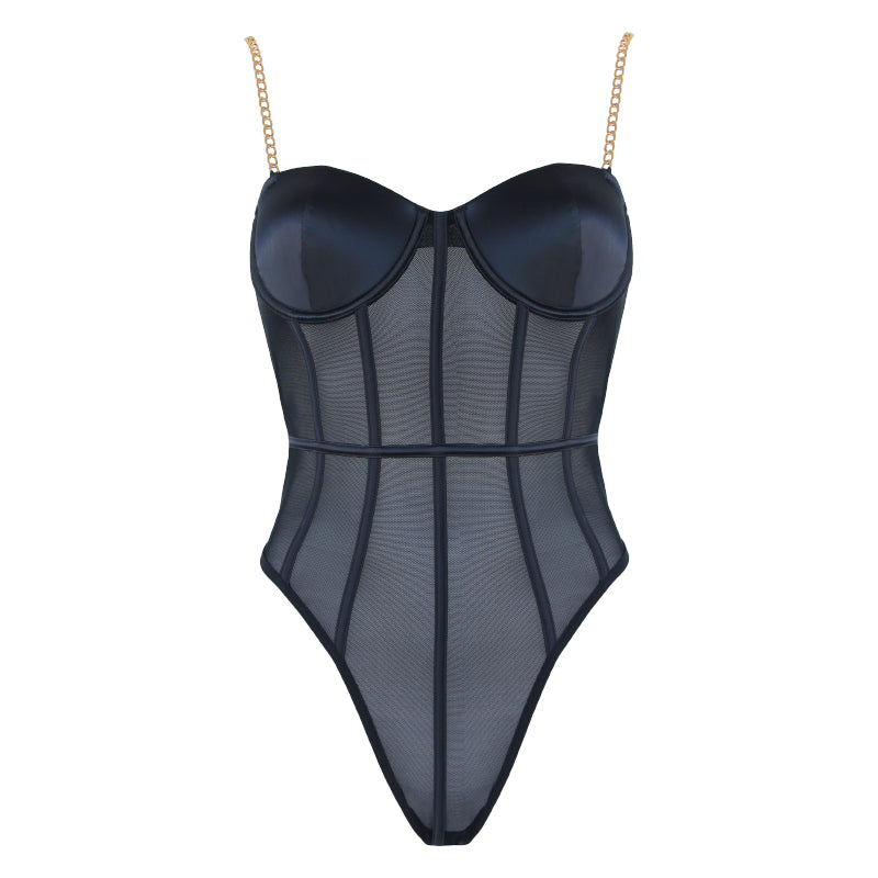 PL011BLK Muse Lingerie Black Medium Size  - Club X