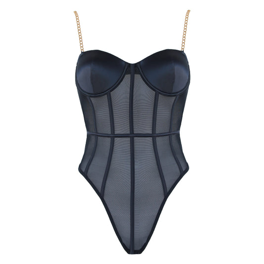 PL011BLK Muse Lingerie Black Medium Size  - Club X