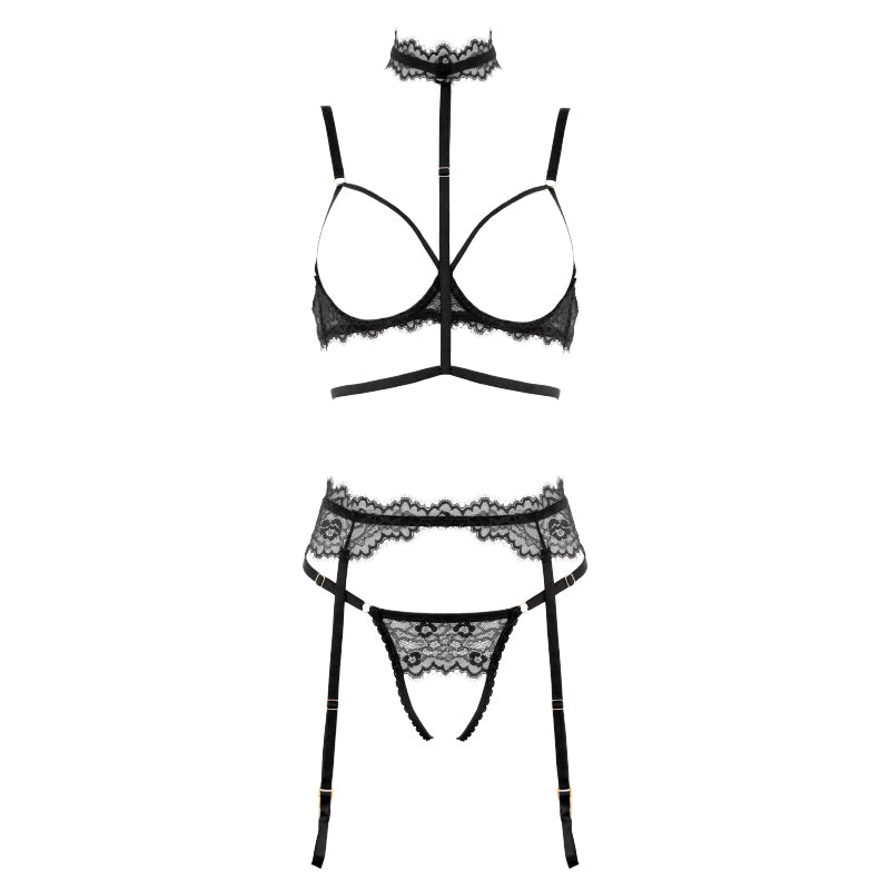 PL010BLK Muse Lingerie Black Small Size  - Club X