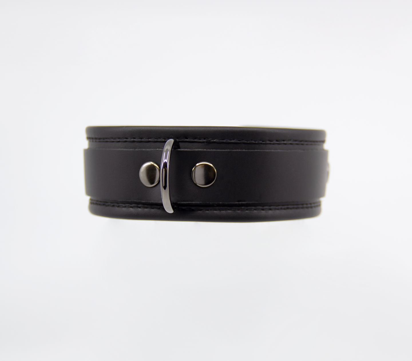 Col048 Leather Collar With Coloured Hardware Pewter - Club X