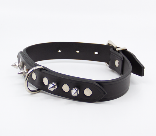 COL006 Spiked Leather Collar  - Club X