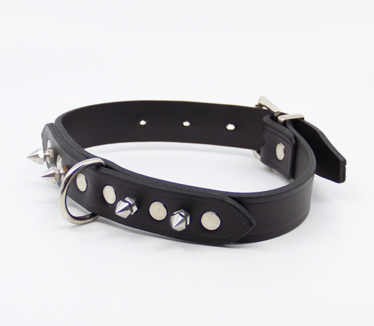 Col006 Spiked Leather Collar  - Club X