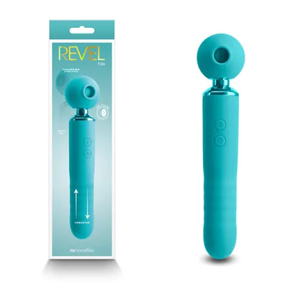 Revel Fae - Teal 19.5 cm USB Rechargeable Thrusting Massage Wand w/ Air Pulsation  - Club X