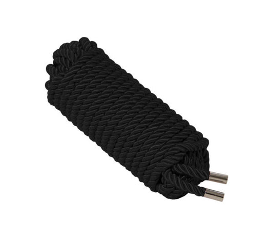 Rop002 Silky Bondage Rope Black - Club X