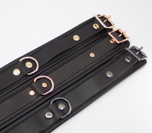 COL048 Leather Collar With Coloured Hardware  - Club X
