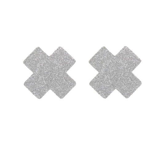 NIP022SILA Petite Cross Nipple Pasties  - Club X