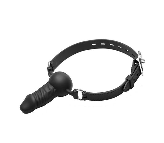 GAG016 Silicone Gag With Penis Plug  - Club X