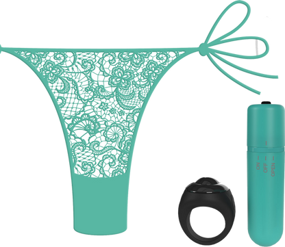 Vibrating Panty Set W/ Remote Ring 4T High Pitch Treble - Black  - Club X