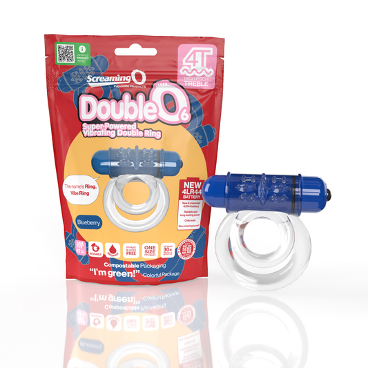 Screaming O 4T Doubleo 6 Super Powered Vibrating Double Ring - Blueberry  - Club X